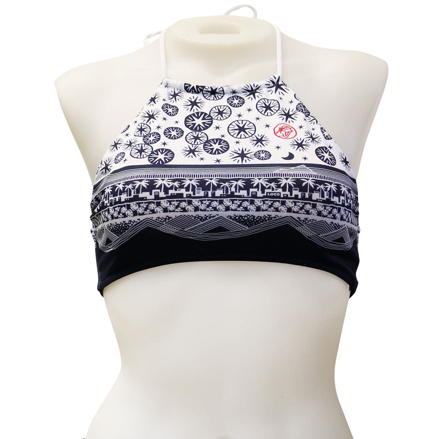 Waikiki Fireworks Reversible Halter Crop Top Loco Boutique