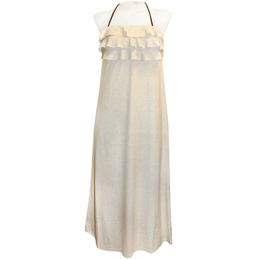 Linen 3-Tier Ruffle Long Dress - Loco Boutique