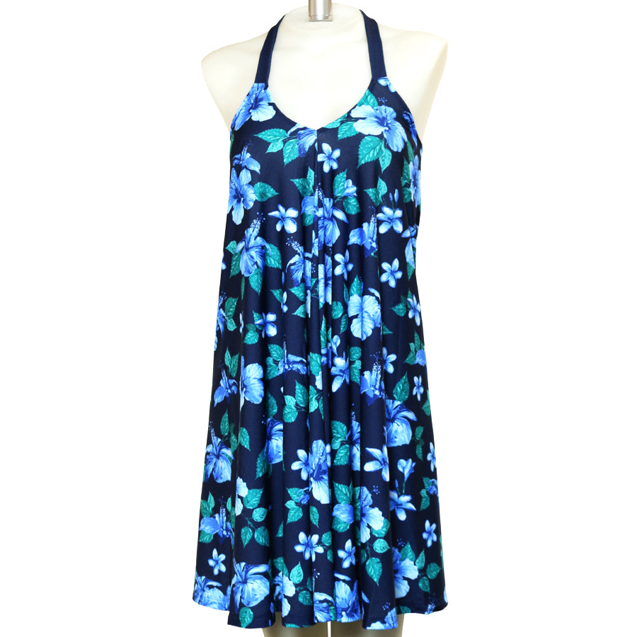 Hawaiian Blue Convertible V-Neck Halter Dress - Loco Boutique