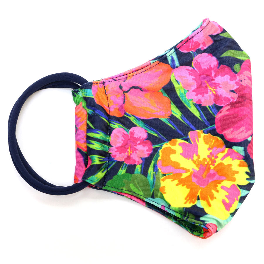 Tropical Flowers Adjustable Ear Loop Face Mask - Loco Boutique