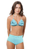 Loco Boutique Blank 3-Tiered Ruffle Triangle - Mint / S