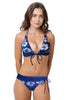 Loco Boutique Blue Hibis Folded Over - LIGHTNAVY / XS