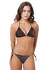 Loco Boutique Burlap Cinched Back Side Ties - Brown / XS