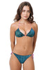 Loco Boutique Cobra Side Tie Cinched Rear Bikini Bottom - Turquoise / XSmall