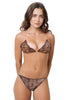 Loco Boutique Cobra Sliding Triangle Swim Top - Brown / XS