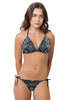 Loco Boutique Damasco con borde de lechuga y espalda ceñida - NEGRO / XS