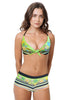 Loco Boutique Flower & Stripe Reversible Bandeau - Mint / OS