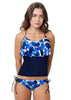 Loco Boutique 3D Flower Flounce Front Tankini - NAVY / XS