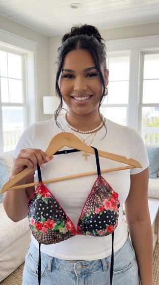 Loco Boutique Snake Ruffle Sliding Triangle