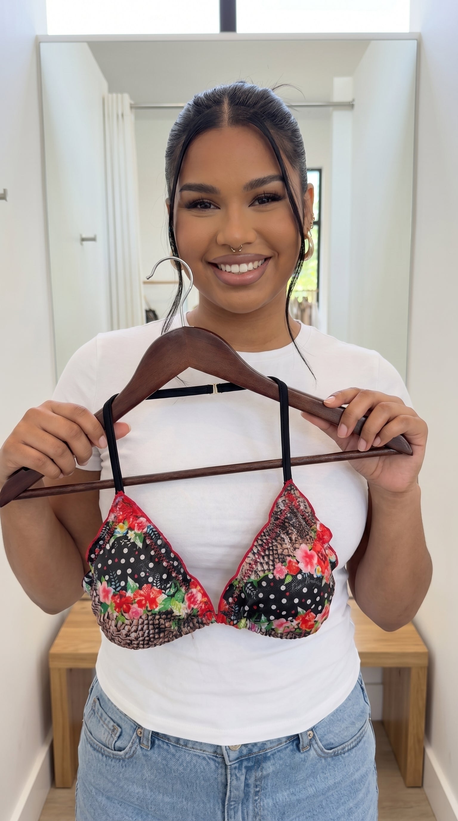 Loco Boutique Snake Ruffle Sliding Triangle