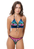 Loco Boutique Gem Keyhole Front Banded Chest - NAVY / XS