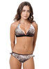 Loco Boutique Gypsy Double Straps Banded Chest Bikini Top - Brown / XS