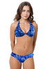 Loco Boutique Hand Dyed Fabric Flounce Underwire - BLUE / XS
