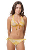 Loco Boutique Hibiscus Line Reversible Underwire Bikini Top - GOLD-YELLOW / XS