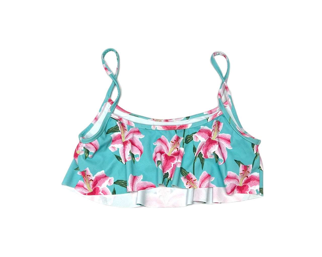 Lilies Flounce Swim Top - Loco Boutique