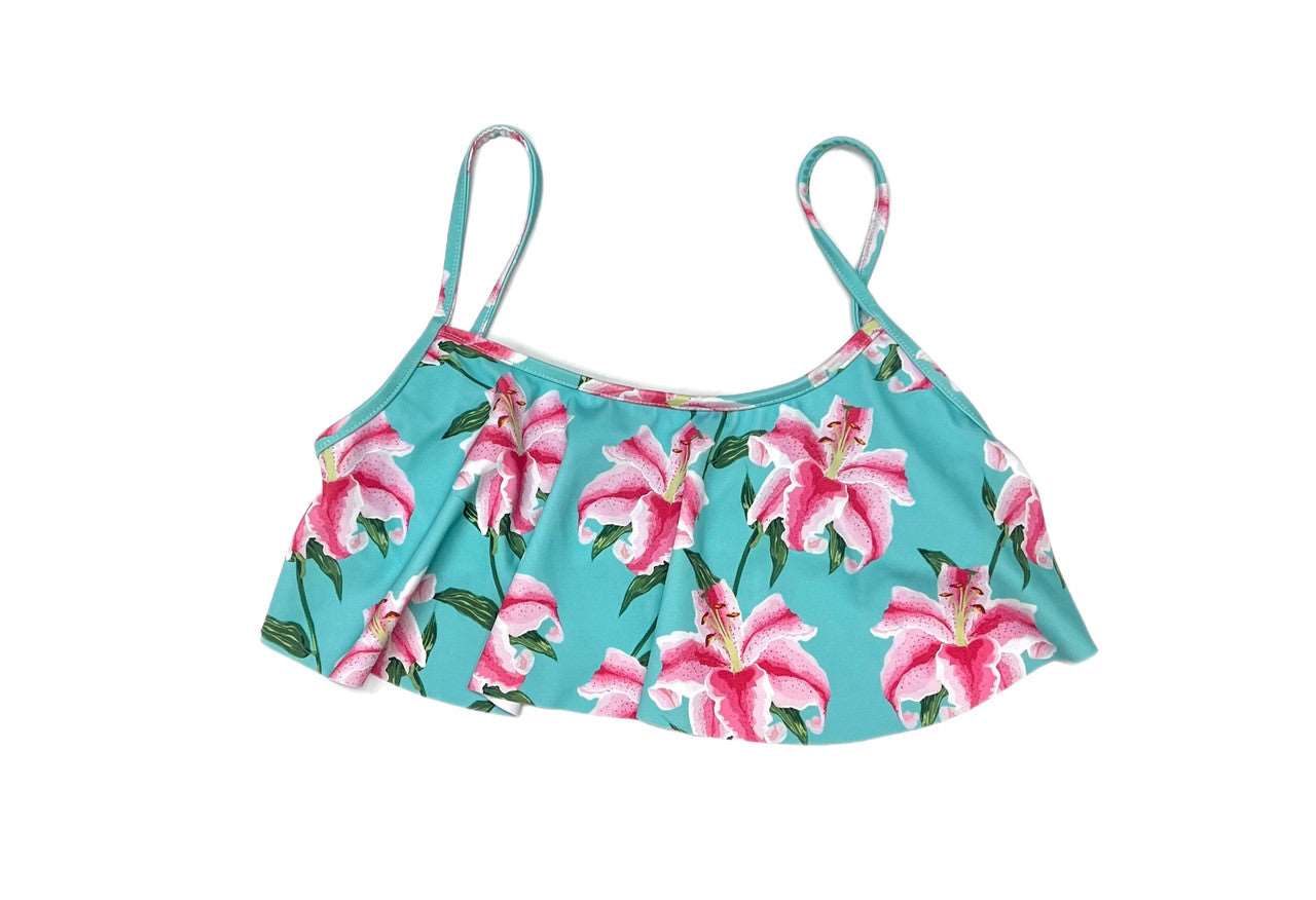 Loco Boutique Lilies Flounce Swim Top