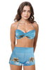 Top de bikini bandeau retorcido Isle de Loco Boutique - Turquoise / XS