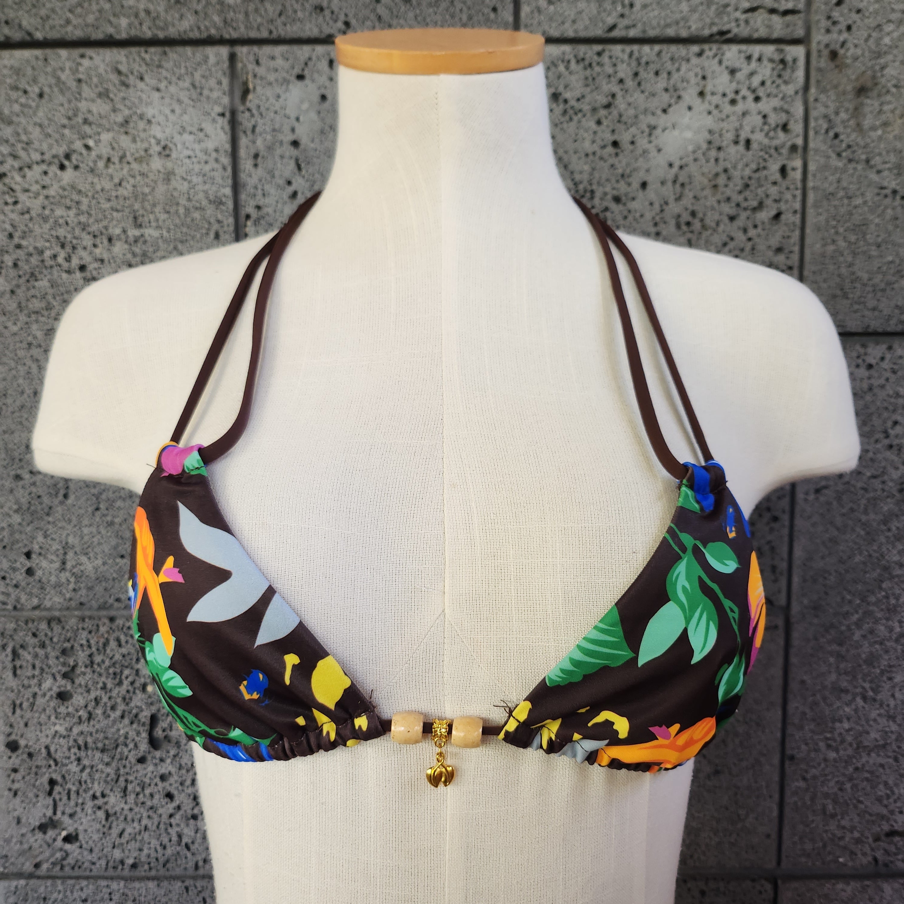 Loco Boutique Aloha Friday Chocolate Triangle Bikini Top