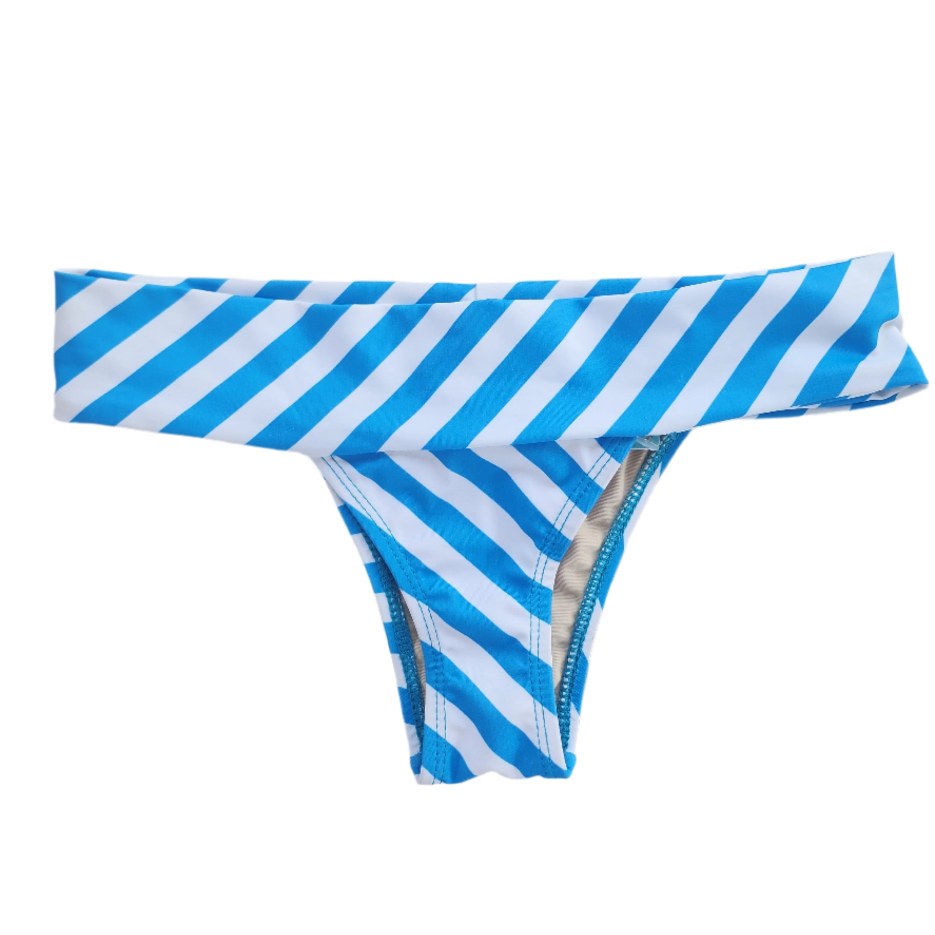 Loco Boutique Chevron Stripes Folded Waistband Bikini Bottom