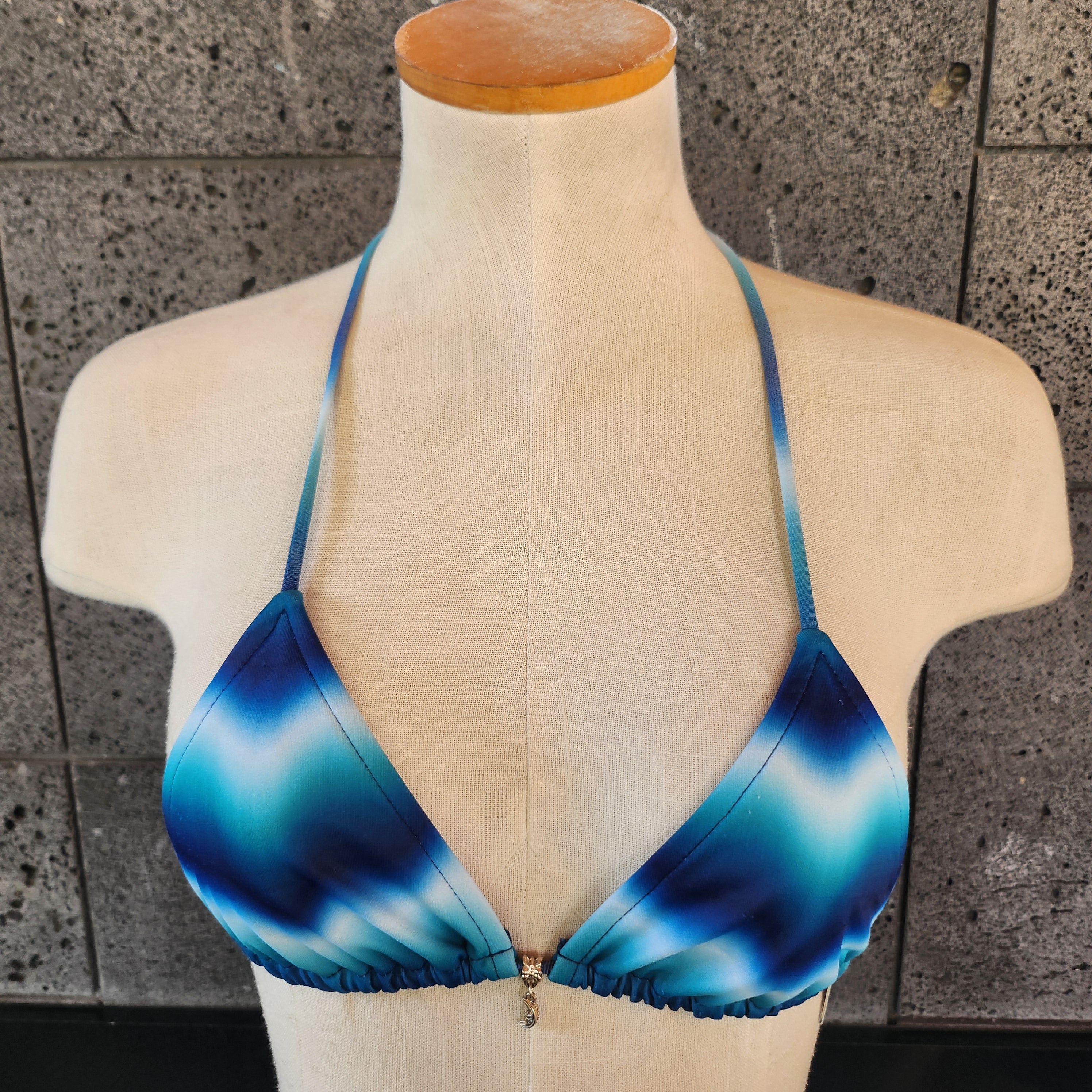 Loco Boutique Woman's Tie Die Sliding Triangle Bikini Top