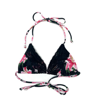 Loco Boutique Lilies Lace Triangle Bikini Top