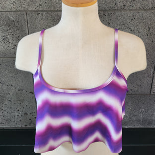 Loco Boutique Woman's Tie Die Flounce Top Bikini Top