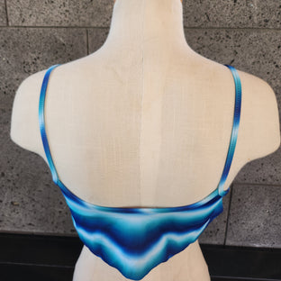 Loco Boutique Woman's Tie Die Flounce Top Bikini Top