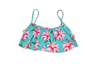 Lilies Flounce Swim Top - Loco Boutique