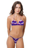 Loco Boutique Woman's Tie Die Sliding Triangle Bikini Top - Purple / XSmall