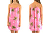 Loco Boutique Isle String Gather Short Dress - PINK / OS