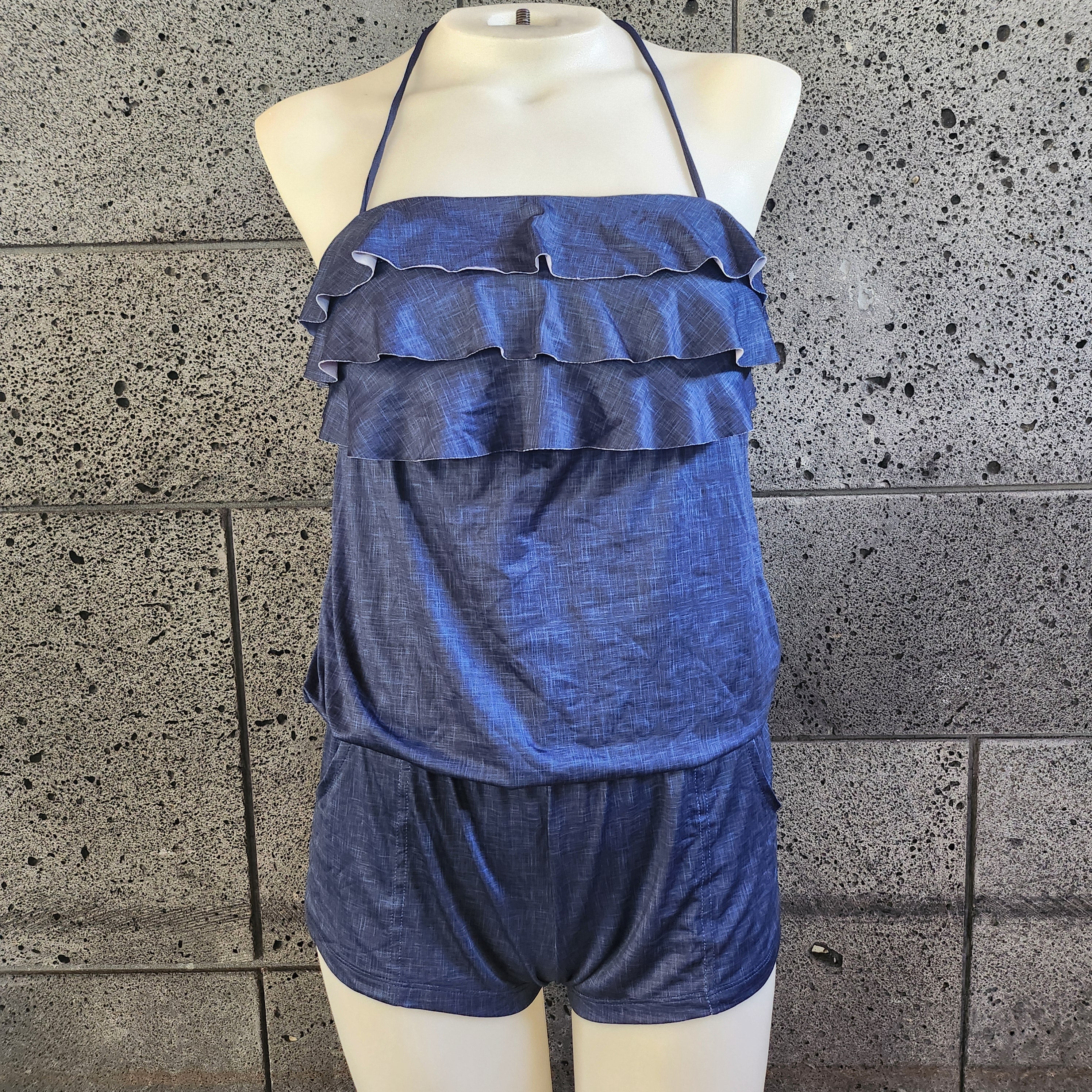 Loco Boutique Linen 3-Tier Front Romper