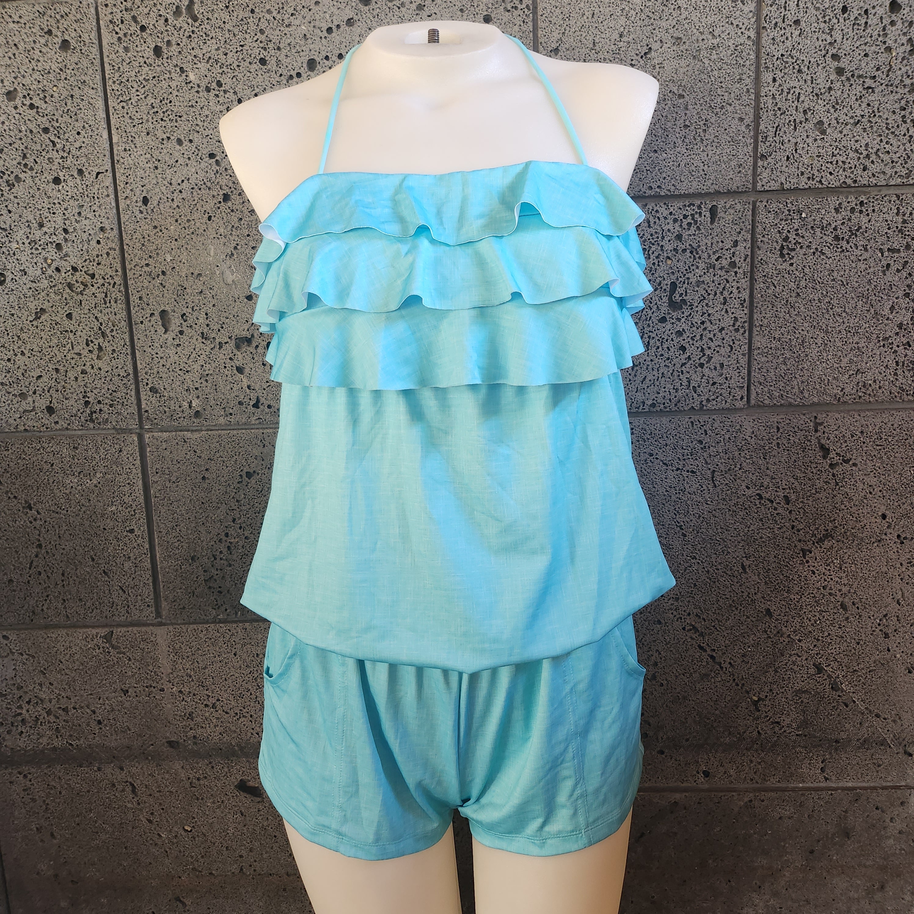 Loco Boutique Linen 3-Tier Front Romper