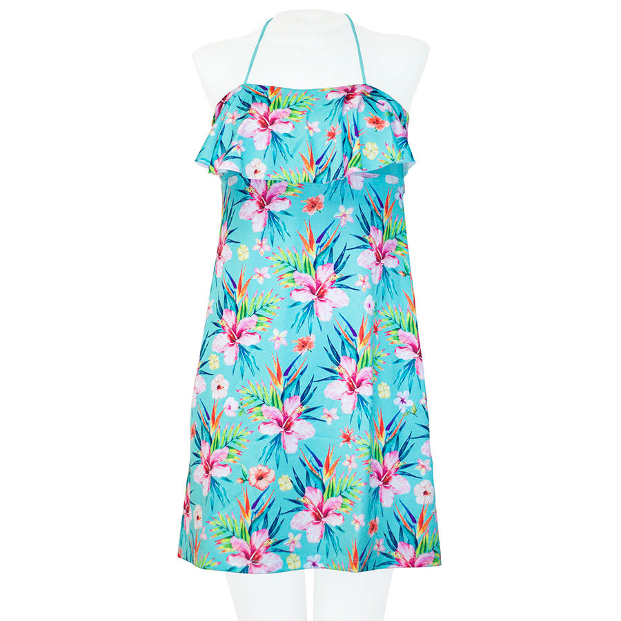 Floral Flounce Front Short Dress - Loco Boutique