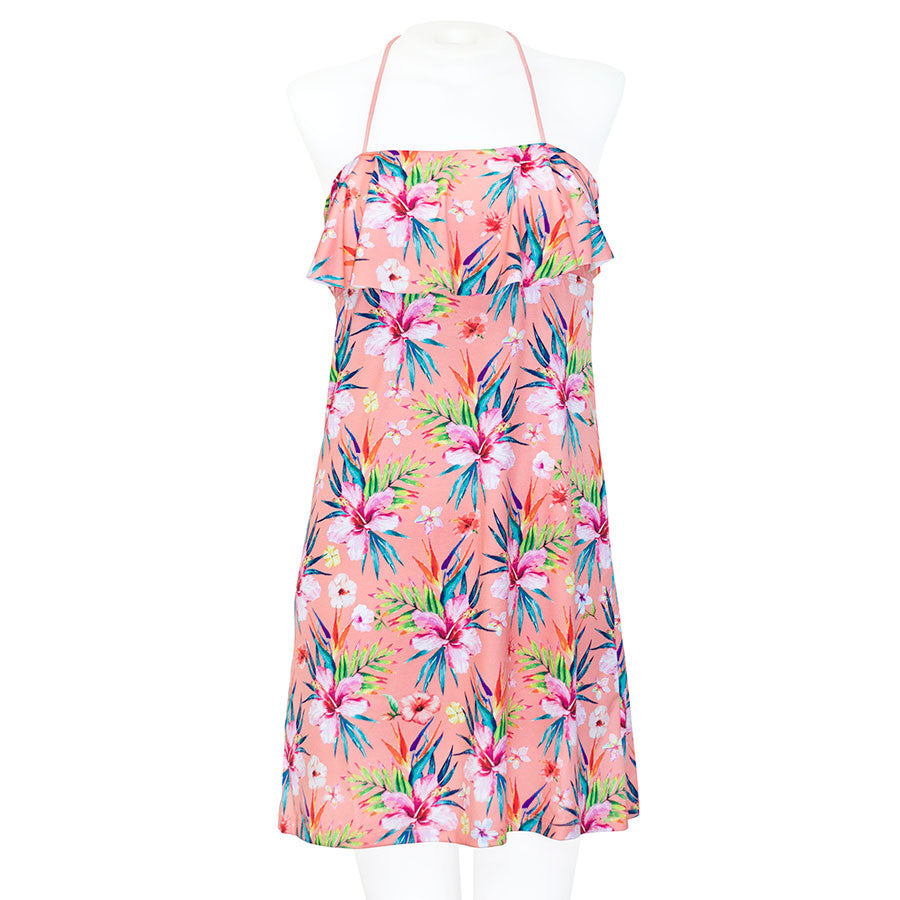 Floral Flounce Front Short Dress - Loco Boutique