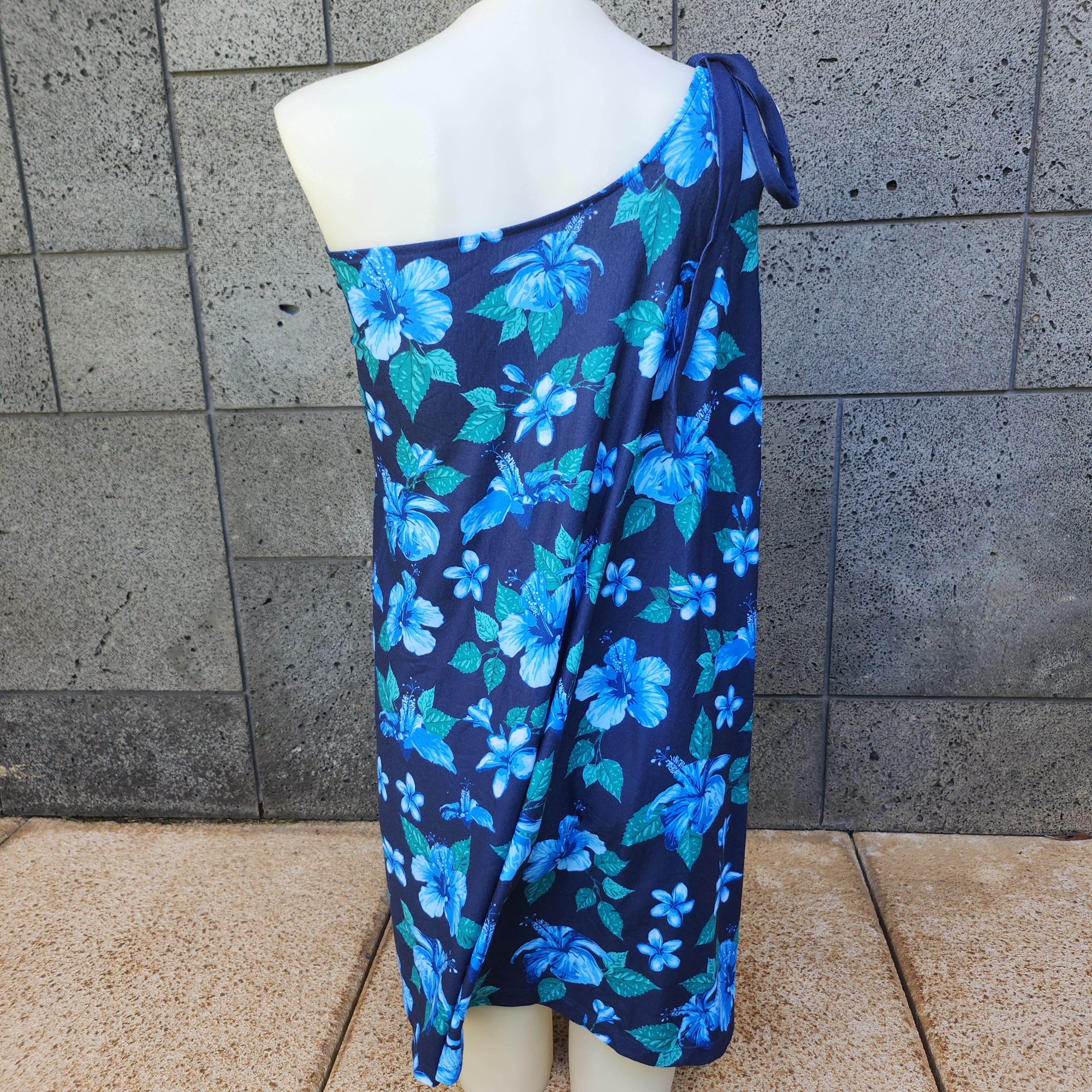 Loco Boutique Hawaiian Blue Convertible V-Neck Halter Dress