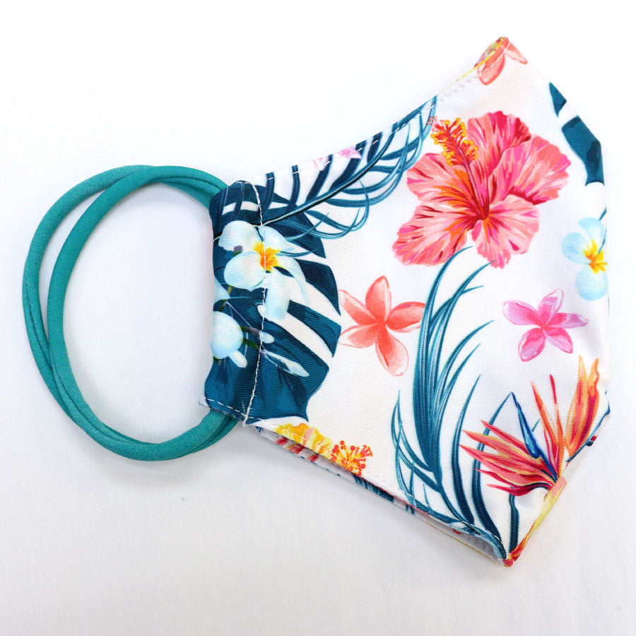 Hawaiian Flower Adjustable Ear Loop Face Mask - Loco Boutique
