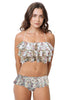 Loco Boutique Little Blossoms Skirted Swim Bottom - CREAM / S