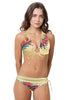 Loco Boutique Retro Hawaii Keyhole Front Banded Chest Bikini Top - Light Yellow / M