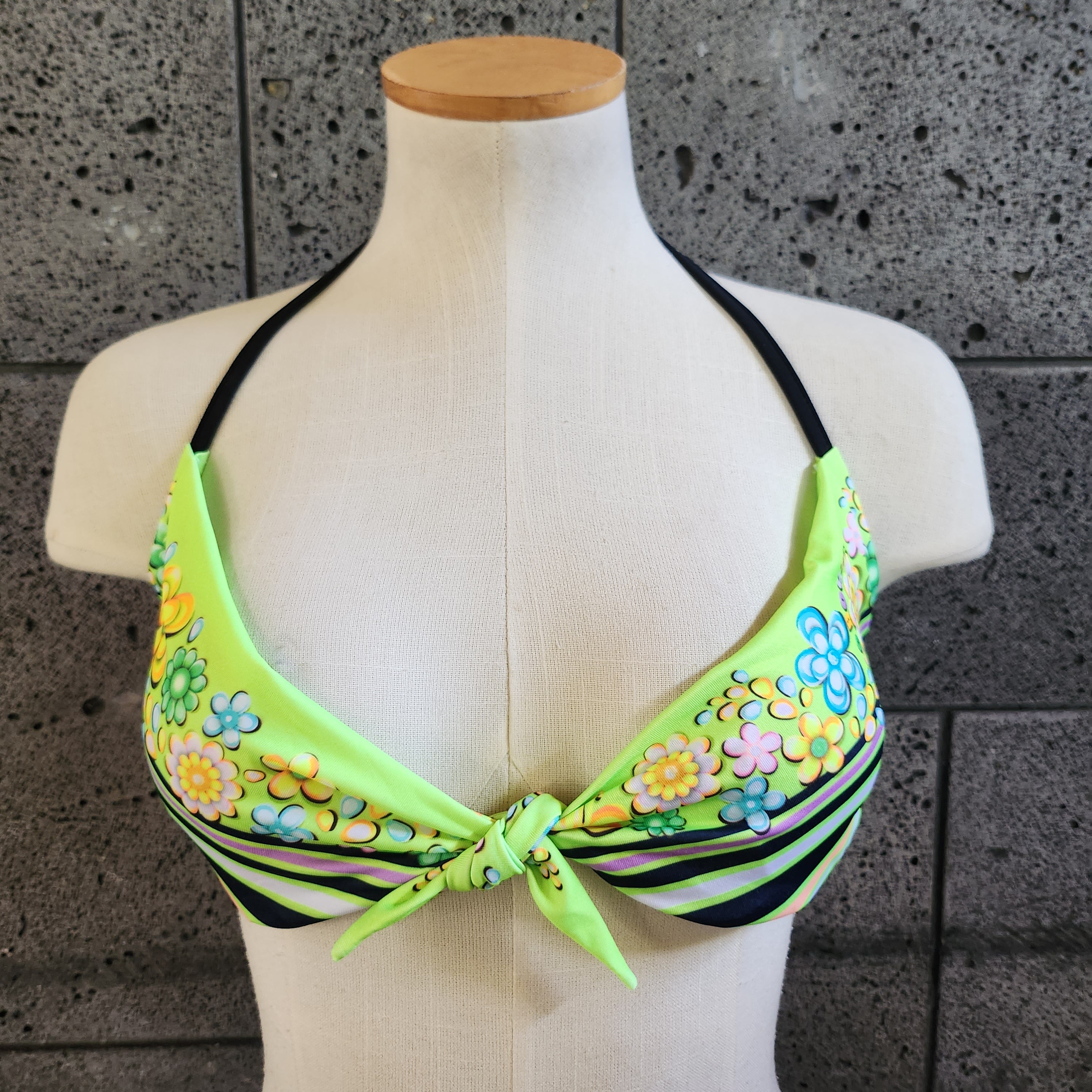 Loco Boutique Flower & Stripe Reversible Bandeau