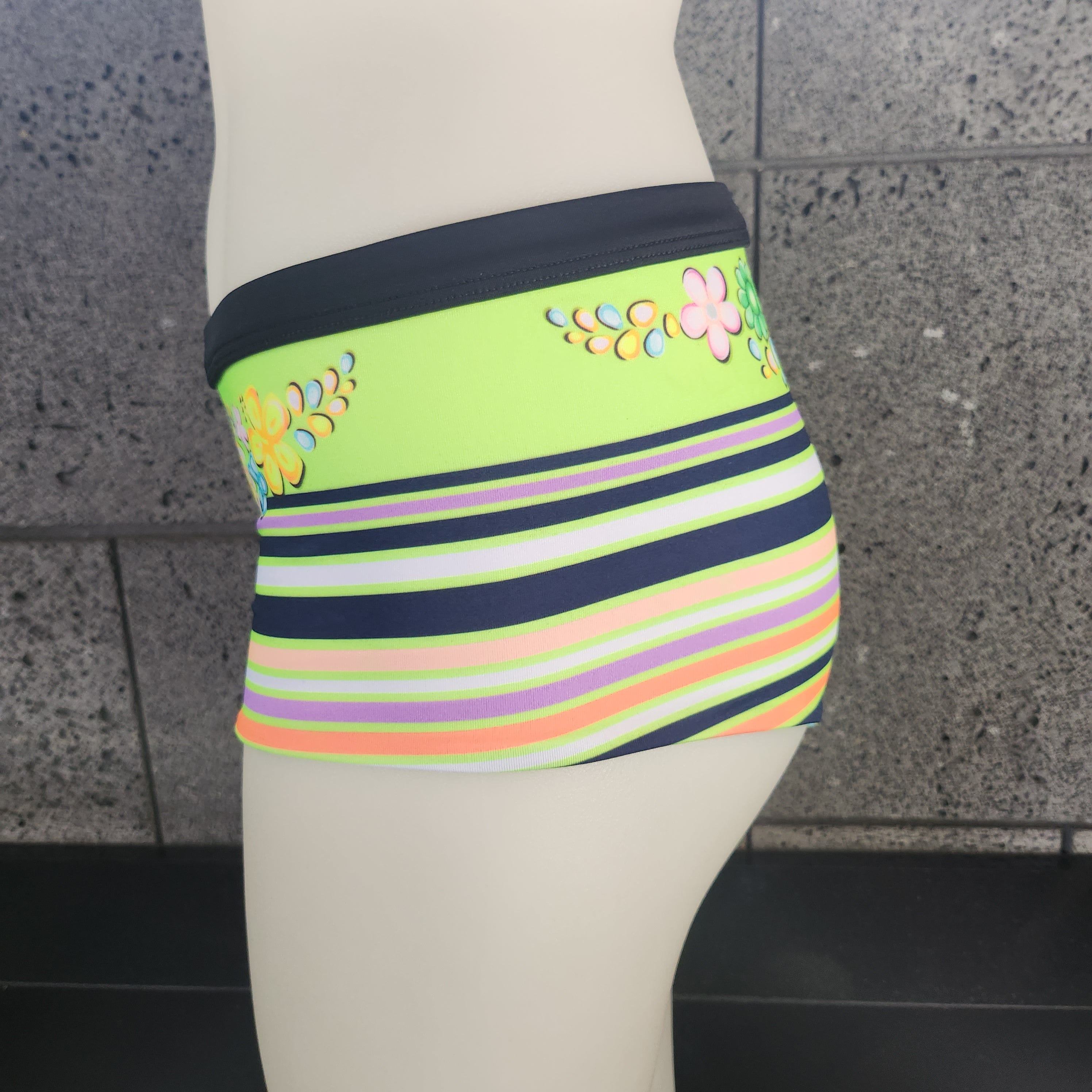 Flower & Stripe Reversible Boy Shorts