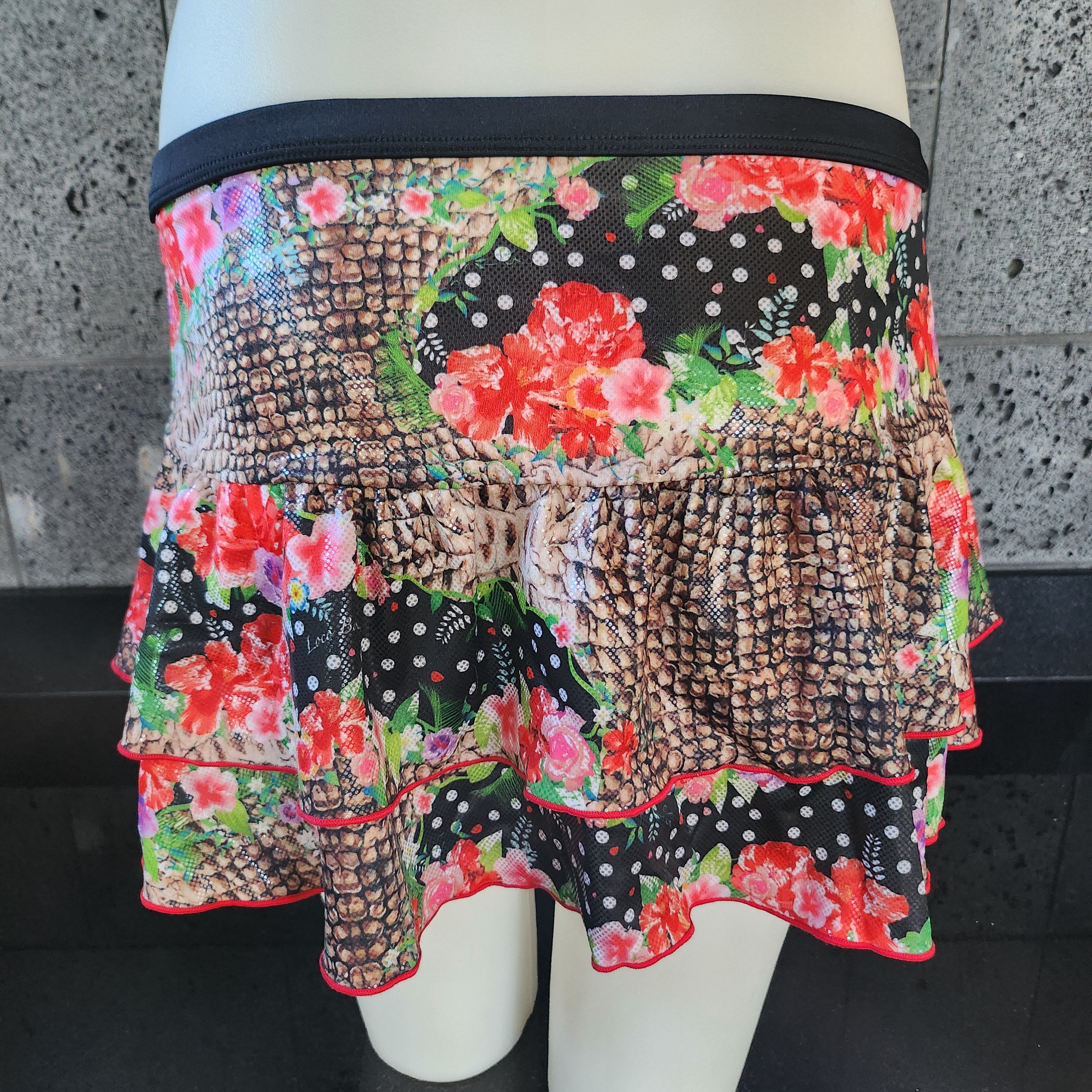 Loco Boutique Snake Double Ruffled Skirt