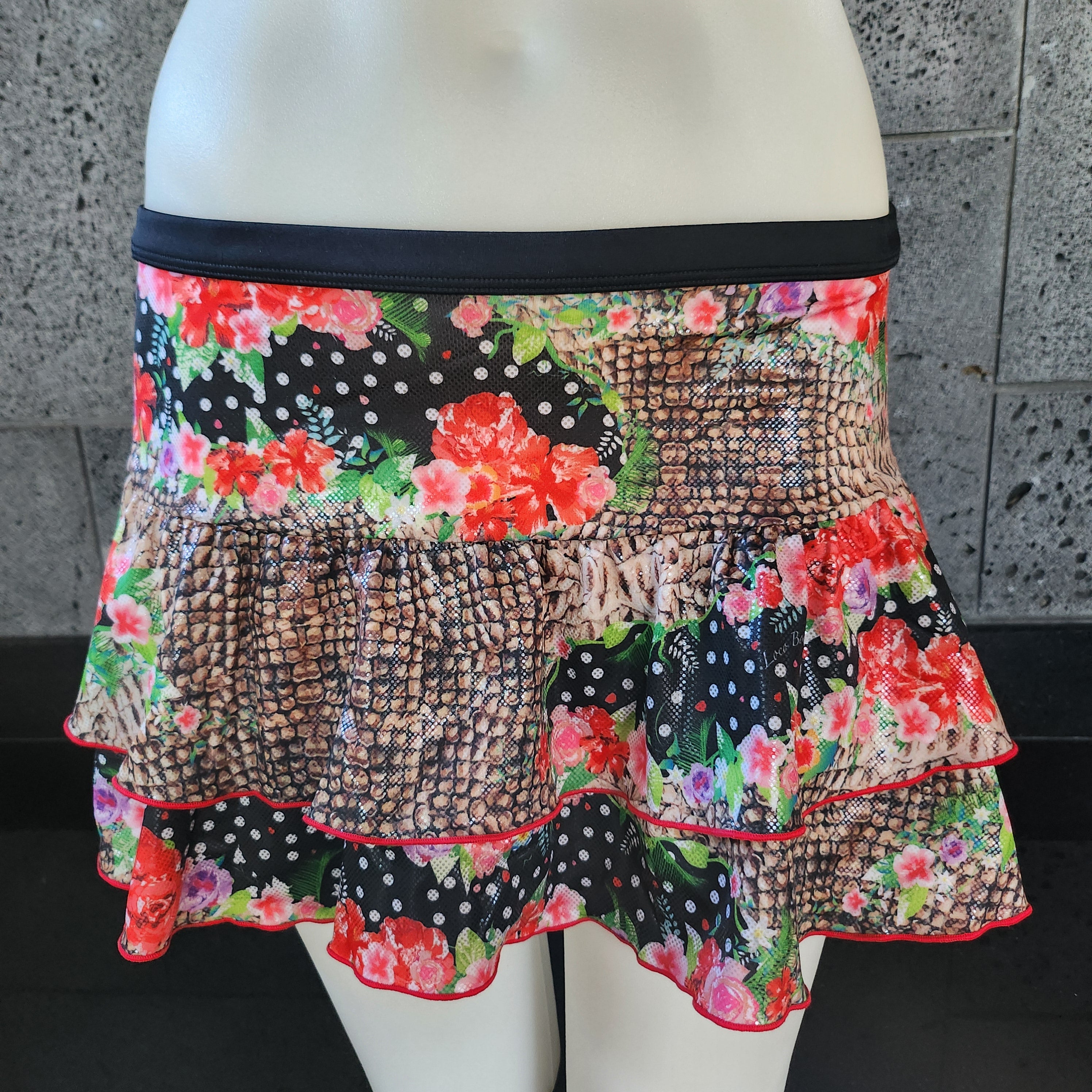 Loco Boutique Snake Double Ruffled Skirt