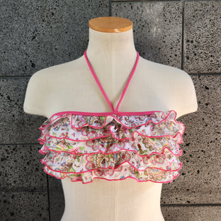 Loco Boutique Loco Paisley Ruffled Bandeau Bikini Top