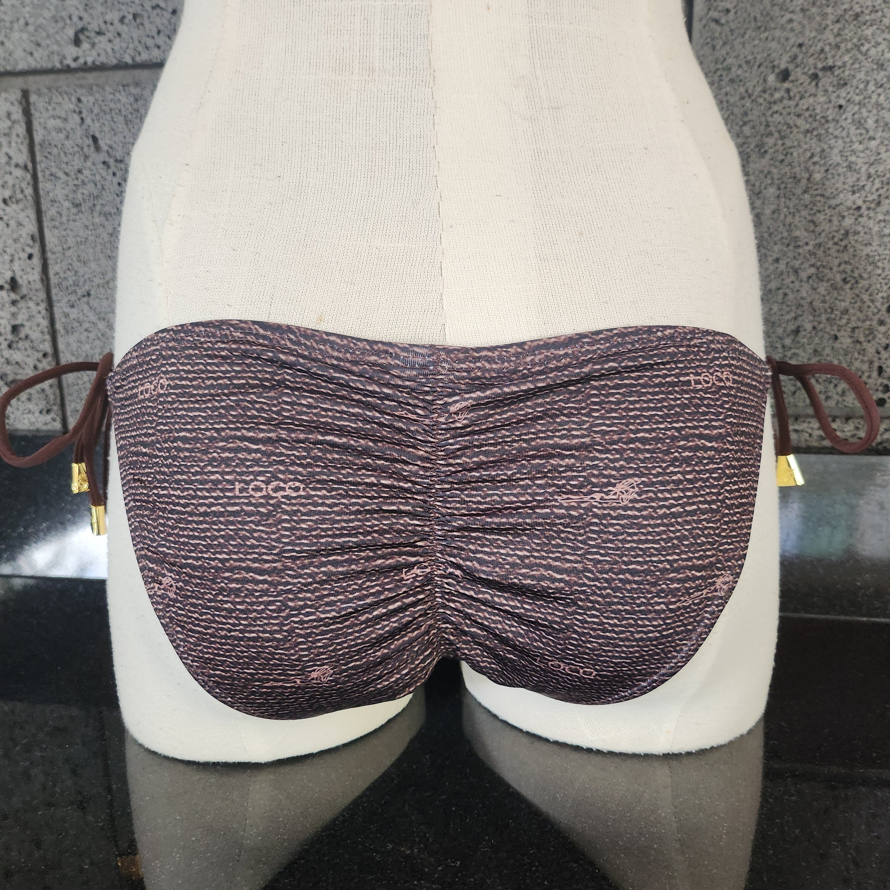 Burlap Cinched Back Side Ties - Loco Boutique
