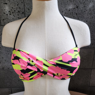 Loco Boutique Hibiscus Stripe Twisted Bandeau