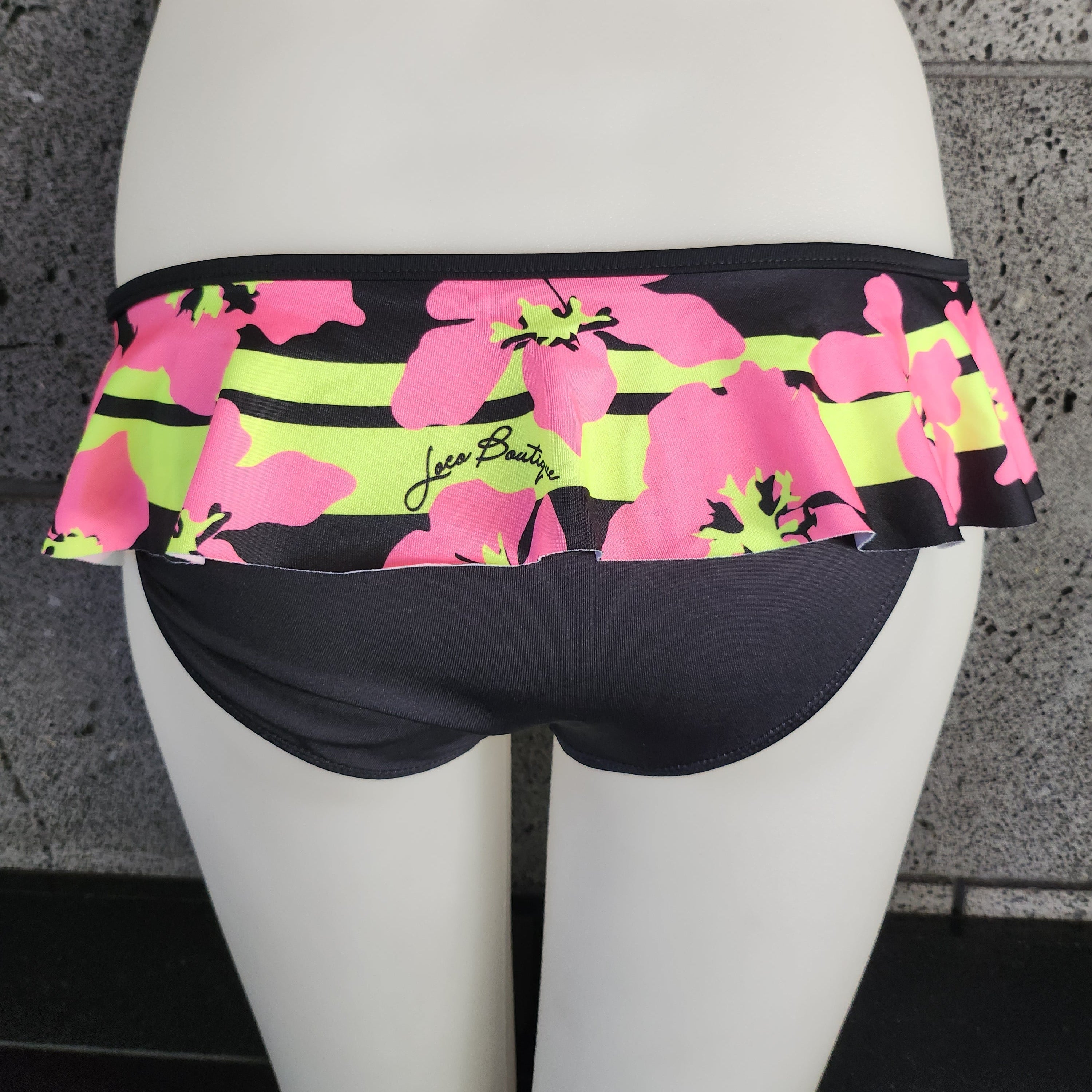 Loco Boutique Hibiscus Stripe Skirted Bottom