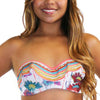 Loco Boutique Daisy Flounce Bandeau Bikini Top - ORANGE-RED / S