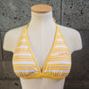 Loco Boutique Hibiscus Line Reversible Banded Chest Bikini Top - GOLD-YELLOW / M