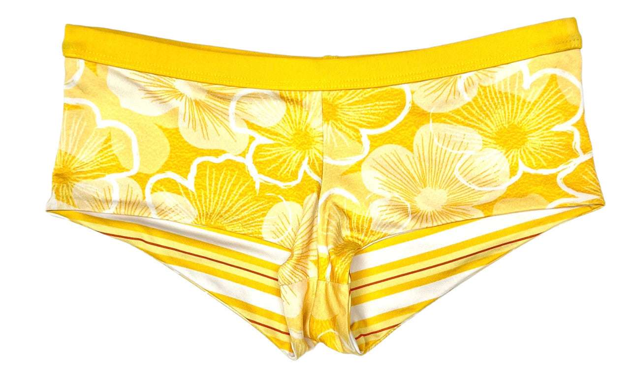 Loco Boutique Hibiscus Line Reversible Boyshort Swim Bottom