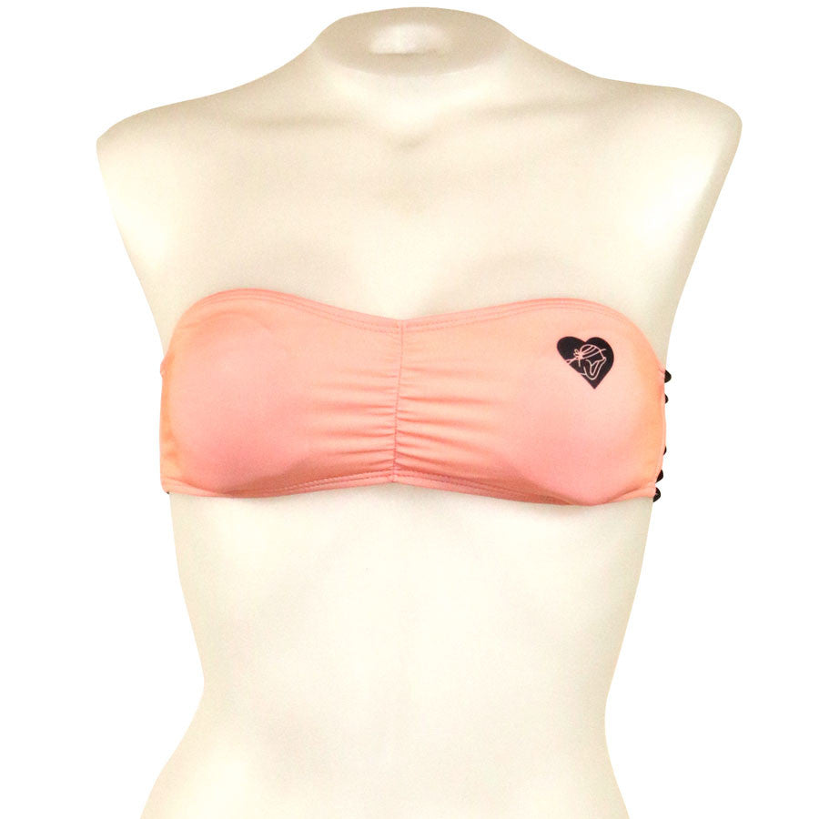 Neon Black Piping Strappy Back Bandeau - Loco Boutique